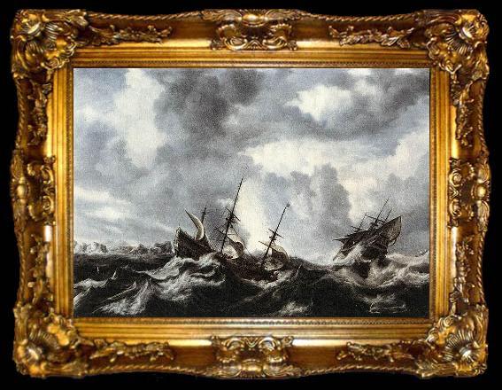 framed  Bonaventura Peeters Storm on the Sea, ta009-2